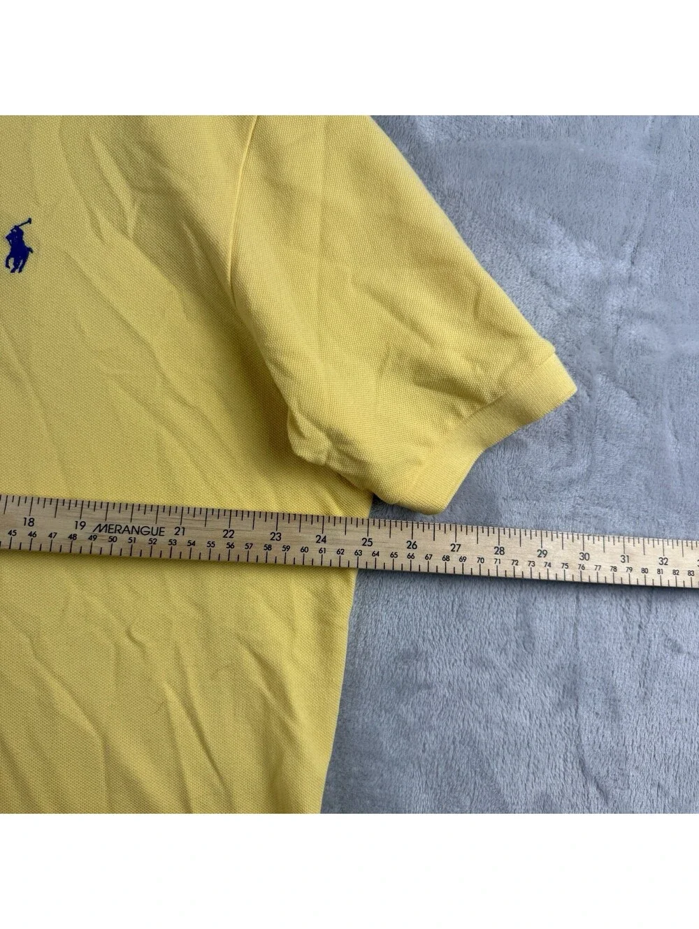 Polo Ralph Lauren Custom Fit Polo Shirt Mens XL Yellow Blue Pony Cotton Preppy